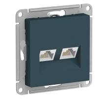 Розетка компьютерная двойная RJ45 Systeme Electric AtlasDesign 5e кат UTP изумруд ATN000885