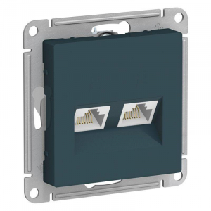 Розетка компьютерная двойная RJ45 Systeme Electric AtlasDesign 5e кат UTP изумруд ATN000885