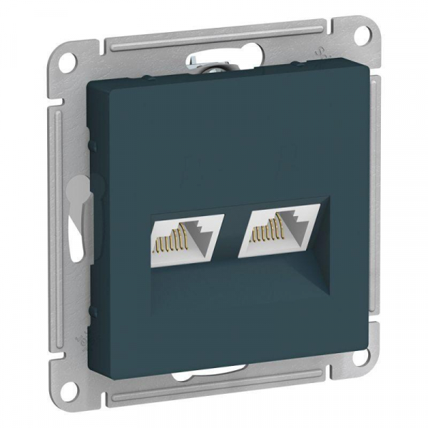 Розетка компьютерная двойная RJ45 Systeme Electric AtlasDesign 5e кат UTP изумруд ATN000885