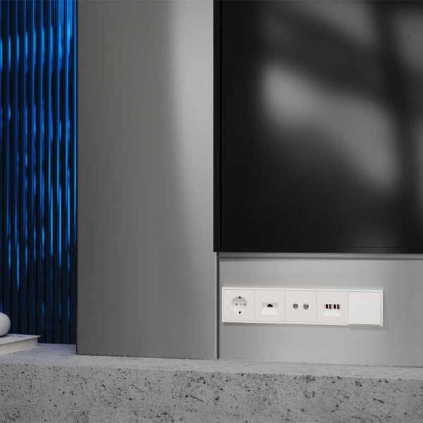 Накладка для розетки акустической 4-местной , S70 (хлопок) Voltum VLS001513