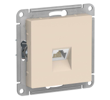 Розетка компьютерная RJ45 Systeme Electric AtlasDesign 5e кат UTP бежевая ATN000283