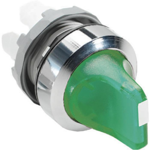 Переключатель M3SS1-21G (короткая ручка) зеленый 3-х позиционный с подсветкой (только корпус) с фикс 1SFA611210R2102