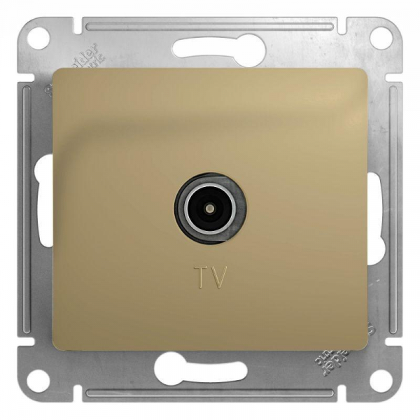 ТВ-розетка Systeme Electric Glossa титан GSL000493 ТВ-розетка Systeme Electric Glossa титан GSL000493