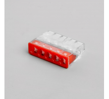 Клемма монтажная 5-проводная с пастой STEKKER  для 1-жильного проводника, LD2273-245 (5 штук в упаковке)