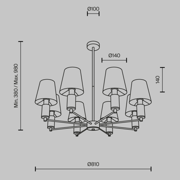 Подвесной светильник Maytoni MOD483PL-08BS