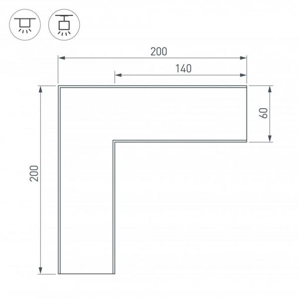 Коннектор L-образный Arlight SL-Line-6070 030141 Коннектор L-образный Arlight SL-Line-6070 030141