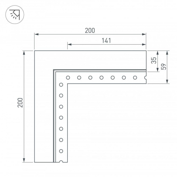 Коннектор L-образный внутренний Arlight SL-Linia32-Fantom-Edge 030100 Коннектор L-образный внутренний Arlight SL-Linia32-Fantom-Edge 030100