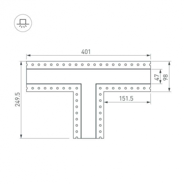Коннектор T-образный Arlight SL-Linia45-Fantom 030107 Коннектор T-образный Arlight SL-Linia45-Fantom 030107