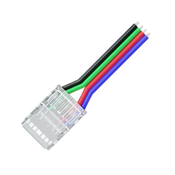 Коннектор прокалывающий 4 pin для подключения RGB LED ленты 10мм тип COB IP20 длина провода 150мм Apeyron 09-119