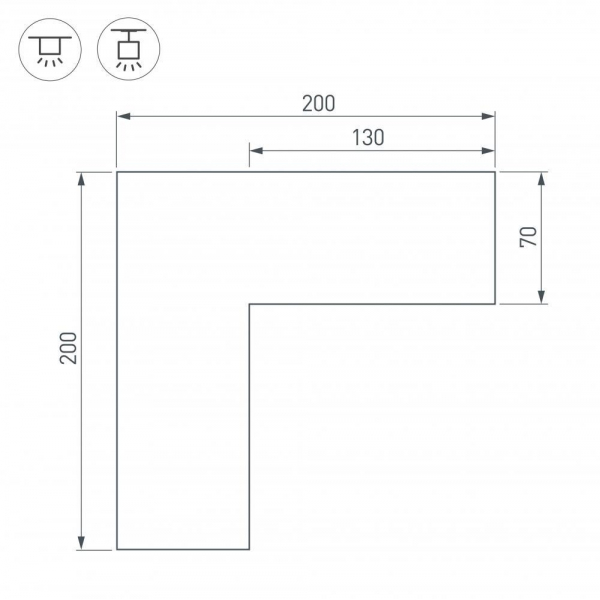 Коннектор L-образный внутренний Arlight SL-Line-6070 030139 Коннектор L-образный внутренний Arlight SL-Line-6070 030139