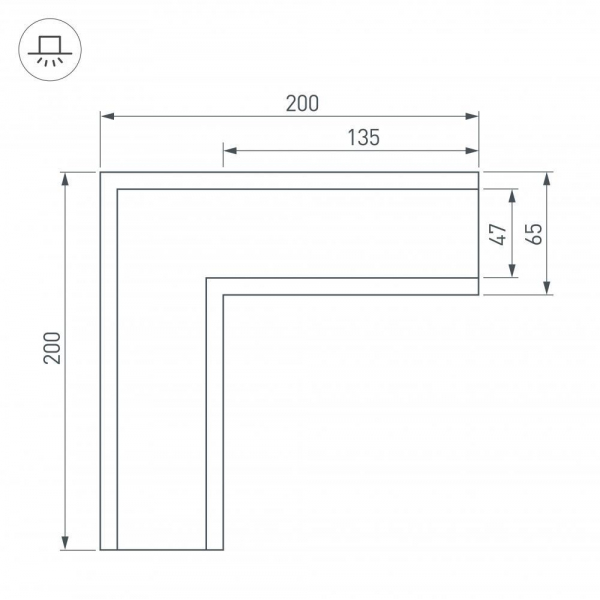 Коннектор L-образный Arlight SL-Linia65-F 030126 Коннектор L-образный Arlight SL-Linia65-F 030126