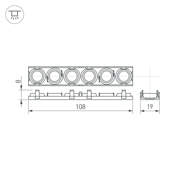 Экран линзованный Arlight SL-LINE-W20-30deg-540 041791 Экран линзованный Arlight SL-LINE-W20-30deg-540 041791