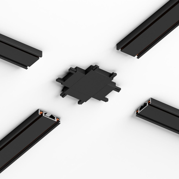 Соединитель четырёхсторонний для накладного шинопровода Elektrostandard Flat Magnetic 85003/00 черный a063738