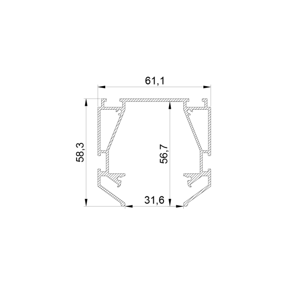 Профиль алюминиевый в натяжной потолок Teta Lightstar 505430