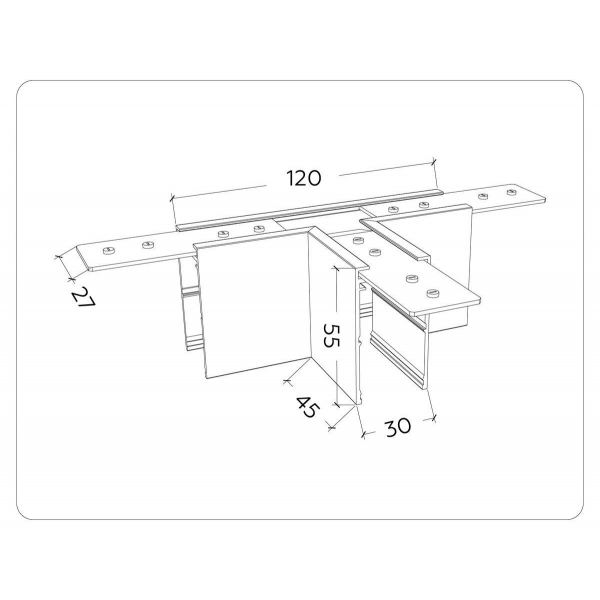 Коннектор T-образный Ambrella Light Track System Magnetic 220V GL1036 Коннектор T-образный Ambrella Light Track System Magnetic 220V GL1036