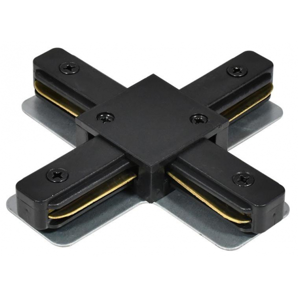 Коннектор X-образный Hesby Lighting Skylite для накладного шинопровода 220В, чёрный HSBL_0007 Коннектор X-образный Hesby Lighting Skylite для накладного шинопровода 220В, чёрный HSBL_0007