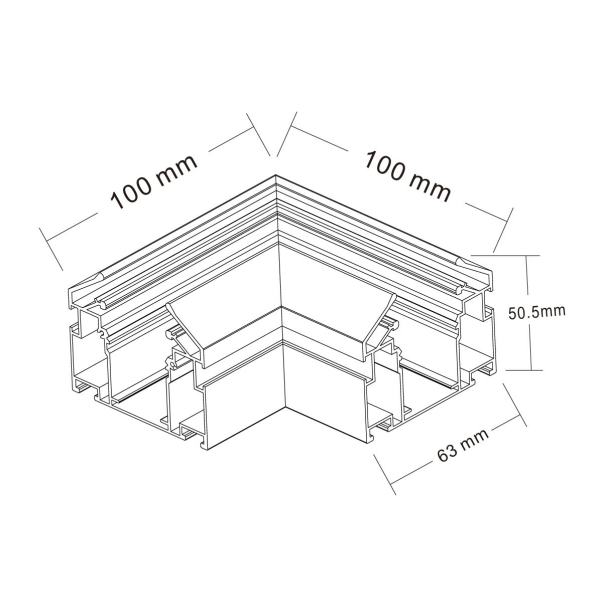 Угол соединительный для встраиваемого трека Crystal Lux CLT 0.235 01 BL