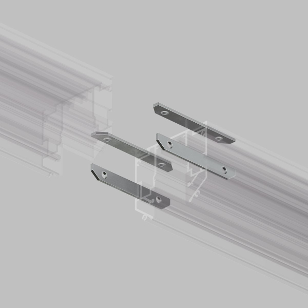 Комплект прямых соединителей для закладного профиля TR3040-AL Denkirs 4 шт. TR3043-AL