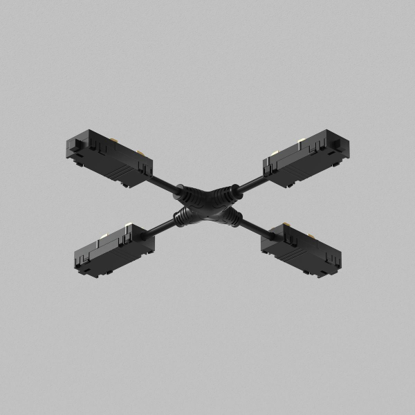 Коннектор X-образный гибкий Denkirs Smart TR2116-BK