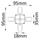 Соединитель X-образный однофазный Crystal Lux CLT 0.211 04 BL