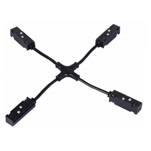 Коннектор питания Х-образный Hesby Lighting ElDeko для шинопровода 48В, чёрный HSBL_0153