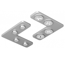 Соединитель угловой Hesby Lighting ElDeko для шинопровода под натяжной потолок, серебристый, 2 шт HSBL_0075