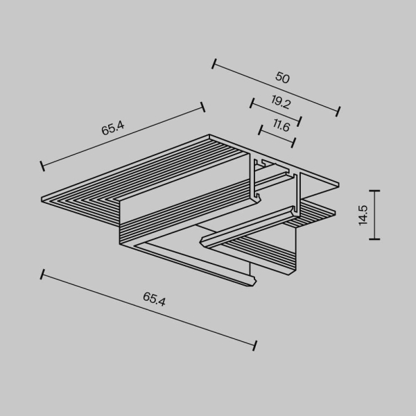 Угол-соединитель 45° Exility X встраиваемый под ГКЛ 12,5мм, черный Maytoni Technical EXILITY X Accessories for tracks Exility X TRA239CLS-42.12B