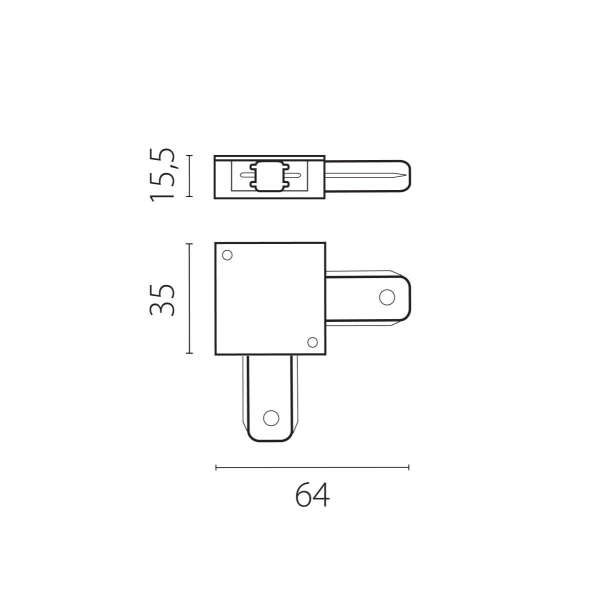 Угловое соединение для трека к 50202X-P, 50203X-P Lightstar Barra 502127-P