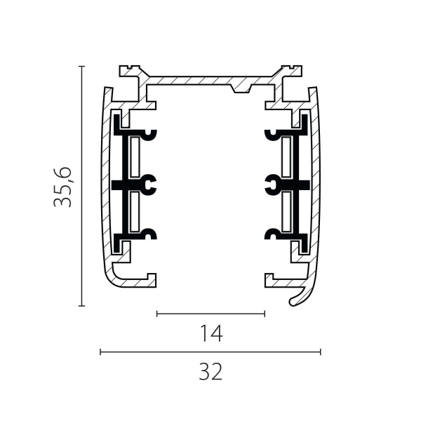 Трек четырехконтактный 3-фазный стыковочными пазами (плоские медные жилы), 2м Quattro Lightstar 504028-F
