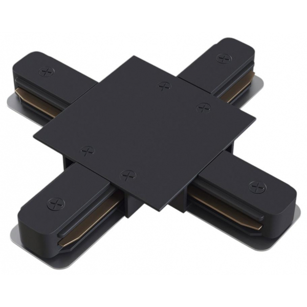 Коннектор X-образный Hesby Lighting Skylite для встраиваемого шинопровода 220В, чёрный HSBL_0017 Коннектор X-образный Hesby Lighting Skylite для встраиваемого шинопровода 220В, чёрный HSBL_0017