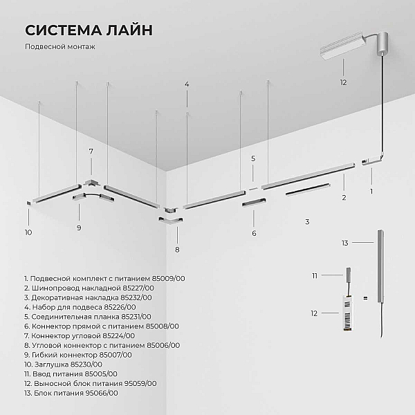 Коннектор угловой для накладного шинопровода никель Elektrostandard 85224/00_система Лайн a072709