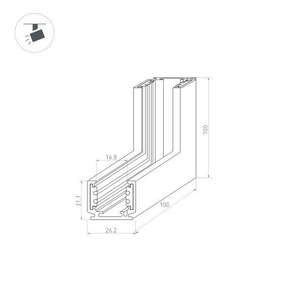 Коннектор L-образный внутренний Arlight Mag-Orient-Con-2620-L90-INT 036022 Коннектор L-образный внутренний Arlight Mag-Orient-Con-2620-L90-INT 036022