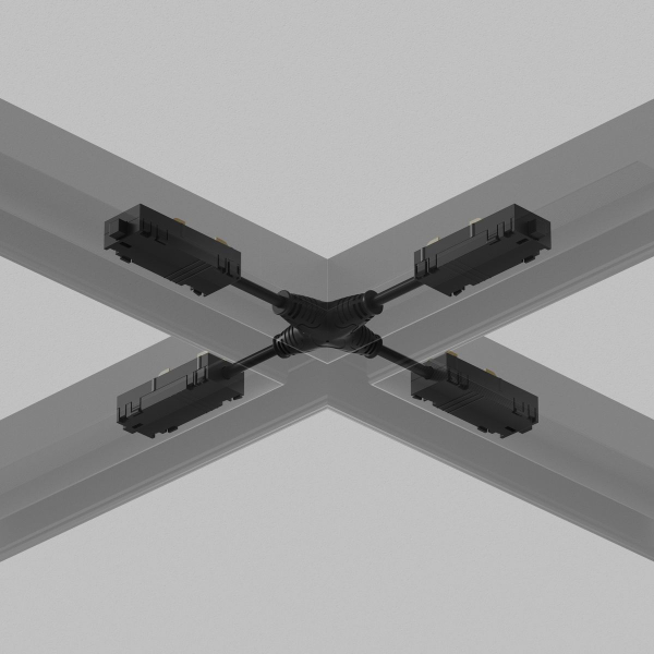 Коннектор X-образный гибкий Denkirs Smart TR2116-BK