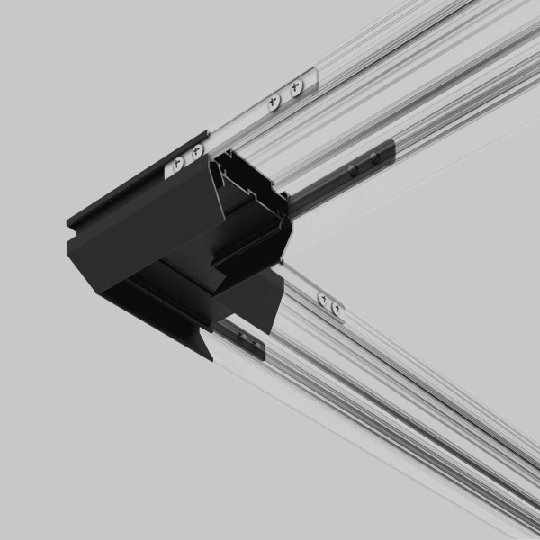 Коннектор угловой для монтажа в натяжной потолок однофазного шинопровода черный Elektrostandard a070480