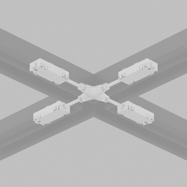 Коннектор X-образный гибкий Denkirs Smart TR2116-WH