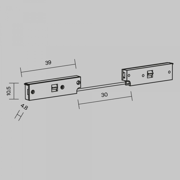 Коннектор питания гибкий Maytoni Technical Levity TRA184CPC-1B-7.5 Коннектор питания гибкий Maytoni Technical Levity TRA184CPC-1B-7.5