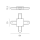 Соединитель X-образный однофазный к 50202X-P, 50203X-P Lightstar Barra 502147-P