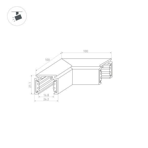 Коннектор L-образный внешний Arlight Mag-Orient-Con-2620-L90 036020 Коннектор L-образный внешний Arlight Mag-Orient-Con-2620-L90 036020