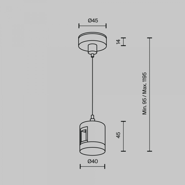 Подвес тросовый Hang с прямым коннектором питания Maytoni Technical TRA157SW-IPC1-PT Подвес тросовый Hang с прямым коннектором питания Maytoni Technical TRA157SW-IPC1-PT