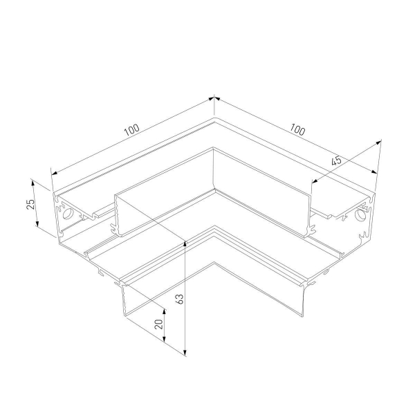 Коннектор угловой для встраиваемого шинопровода Elektrostandard Slim Magnetic 85093/11 a062189 Коннектор угловой для встраиваемого шинопровода Elektrostandard Slim Magnetic 85093/11 a062189