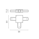 Соединитель T-образный однофазный к 50202X-P, 50203X-P Lightstar Barra 502137-P