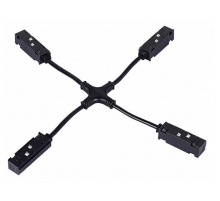 Коннектор питания Х-образный Hesby Lighting ElDeko для шинопровода 48В, чёрный HSBL_0161
