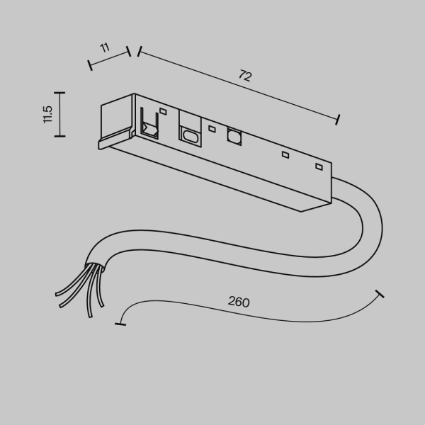 Ввод питания Exility X, черный Maytoni Technical EXILITY X Accessories for tracks Exility X TRA239B-42B