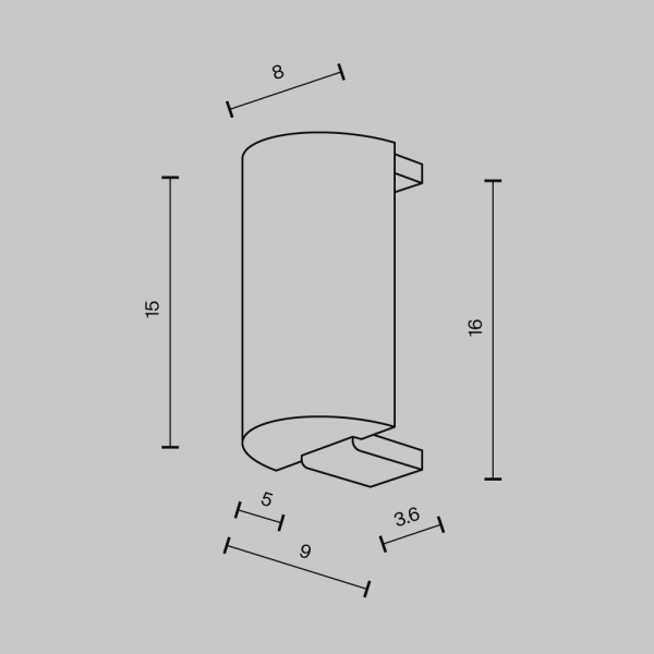 Заглушка торцевая для шинопровода Flarity,1 шт., латунь Maytoni Technical FLARITY Accessories for tracks Flarity TRA154EC-BS