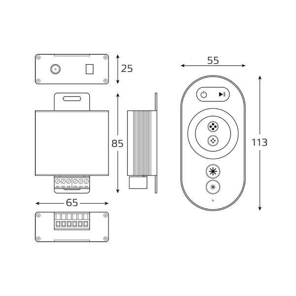 Контроллер RGB для светодиодной ленты Gauss Basic LED 12V 288W BT622