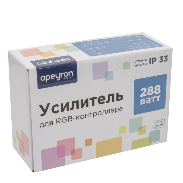 Усилитель RGB Apeyron 12/24V 04-04(288) Усилитель RGB Apeyron 12/24V 04-04(288)