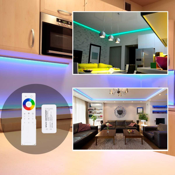 Контроллер 3-х зонный RGB - RGBW Apeyron 12/24V сенсорный пульт 04-48 Контроллер 3-х зонный RGB - RGBW Apeyron 12/24V сенсорный пульт 04-48