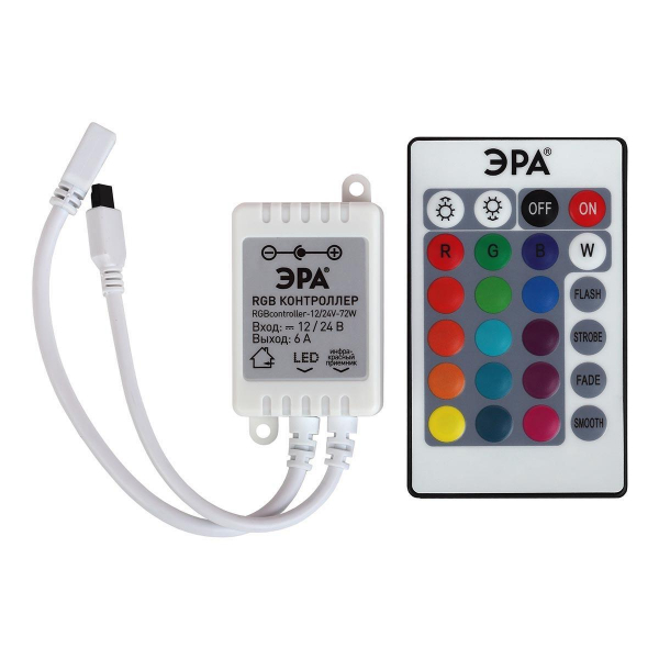 Контроллер ЭРА RGBcontroller-12/24V-72W/144W Б0043442 Контроллер ЭРА RGBcontroller-12/24V-72W/144W Б0043442