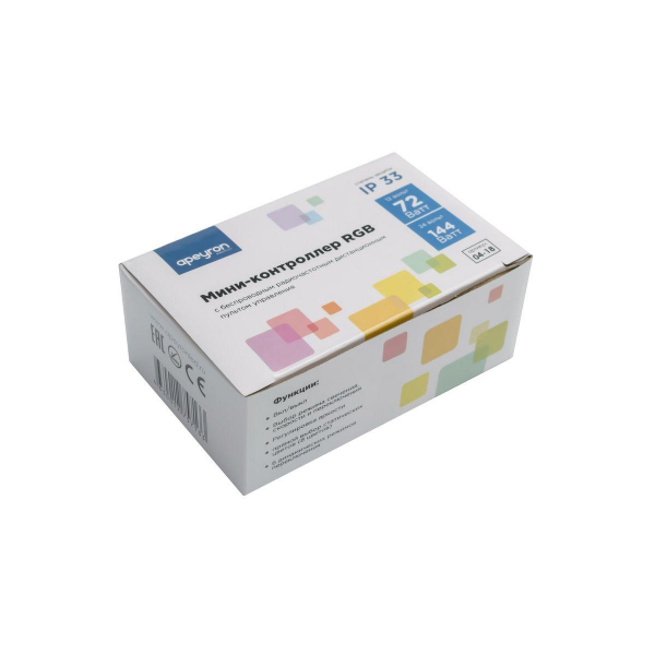 Мини-контроллер RGB Apeyron с пультом 12/24V 04-18 Мини-контроллер RGB Apeyron с пультом 12/24V 04-18