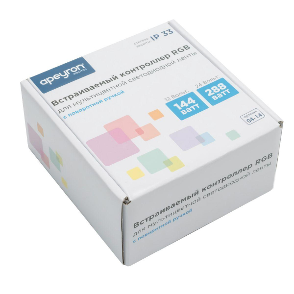 Контроллер встраиваемый RGB Apeyron с диммером 12/24V 04-14 Контроллер встраиваемый RGB Apeyron с диммером 12/24V 04-14